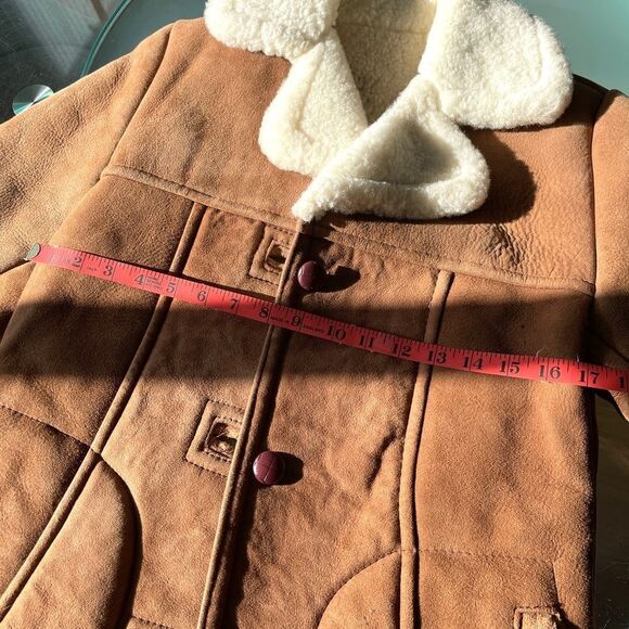 NWOT Genuine Mexican Handmade Suede Sherpa Shearling Coat - Picture 12 of 16